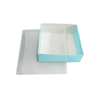 Caja ecológica tapa y base en acetato 20x20x7 cm azul Cajas y Empaques de Colombia
