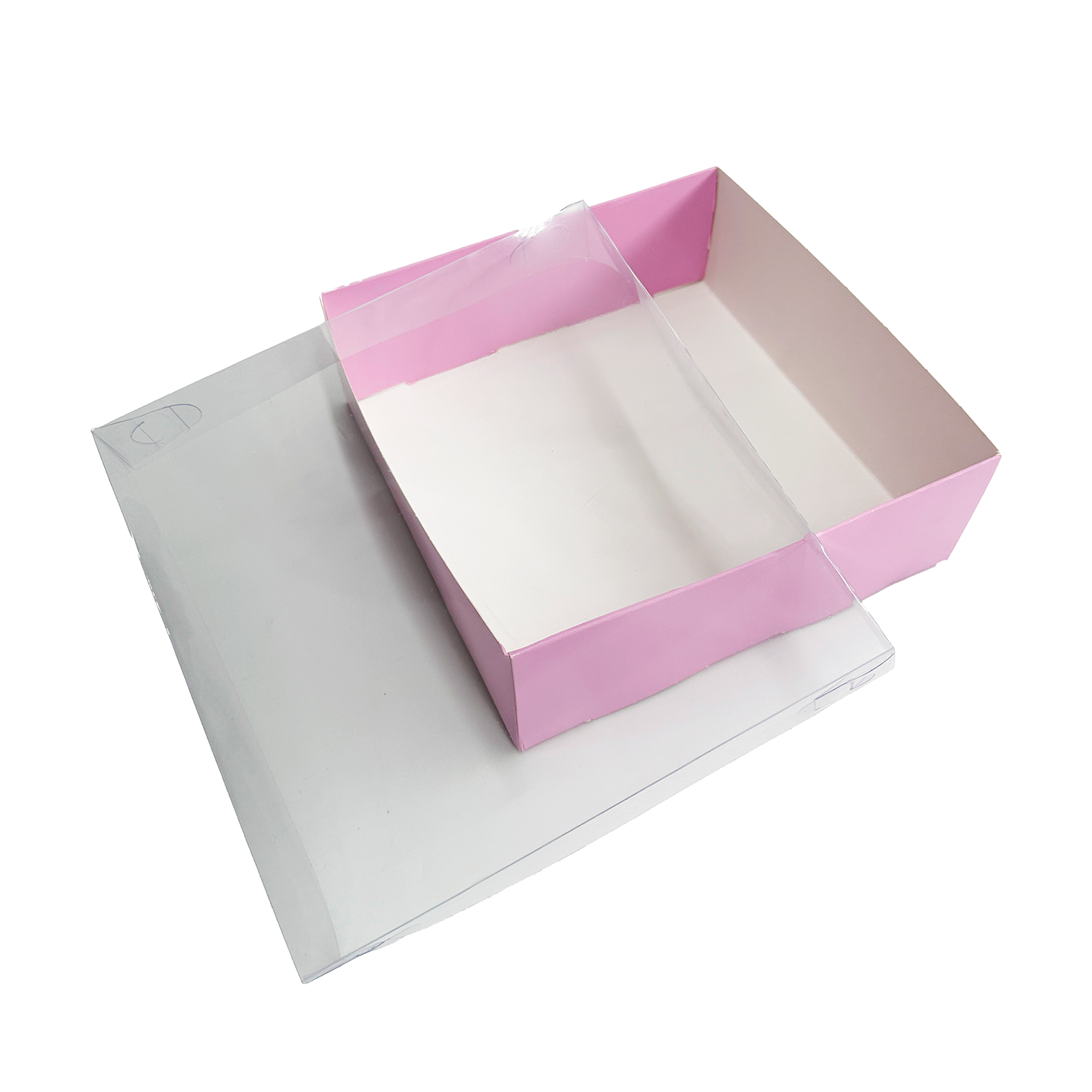 Caja ecológica tapa y base en acetato 20x20x7 cm lila Cajas y Empaques de Colombia