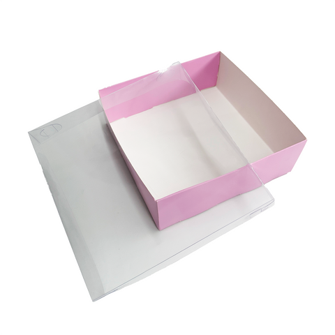 Caja ecológica tapa y base en acetato 20x20x7 cm lila Cajas y Empaques de Colombia