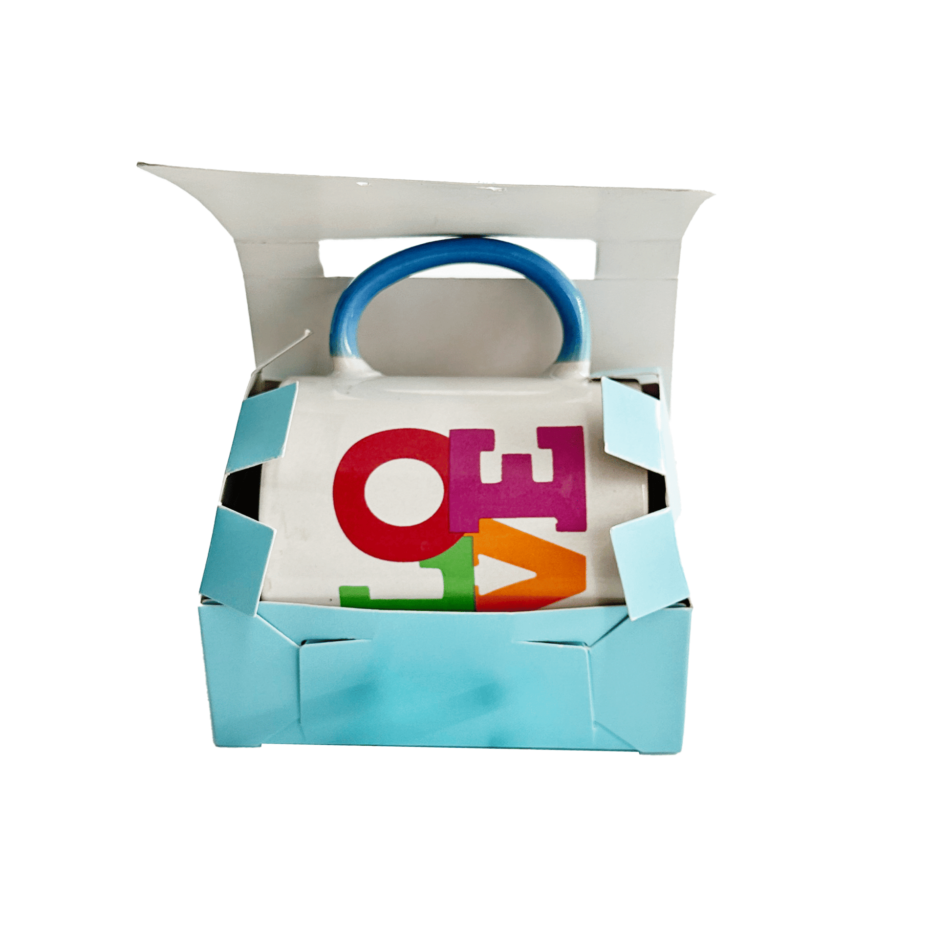 Caja ecológica plegadiza para mug azul 12,2x8,5x8,6 cm Cajas y Empaques de Colombia