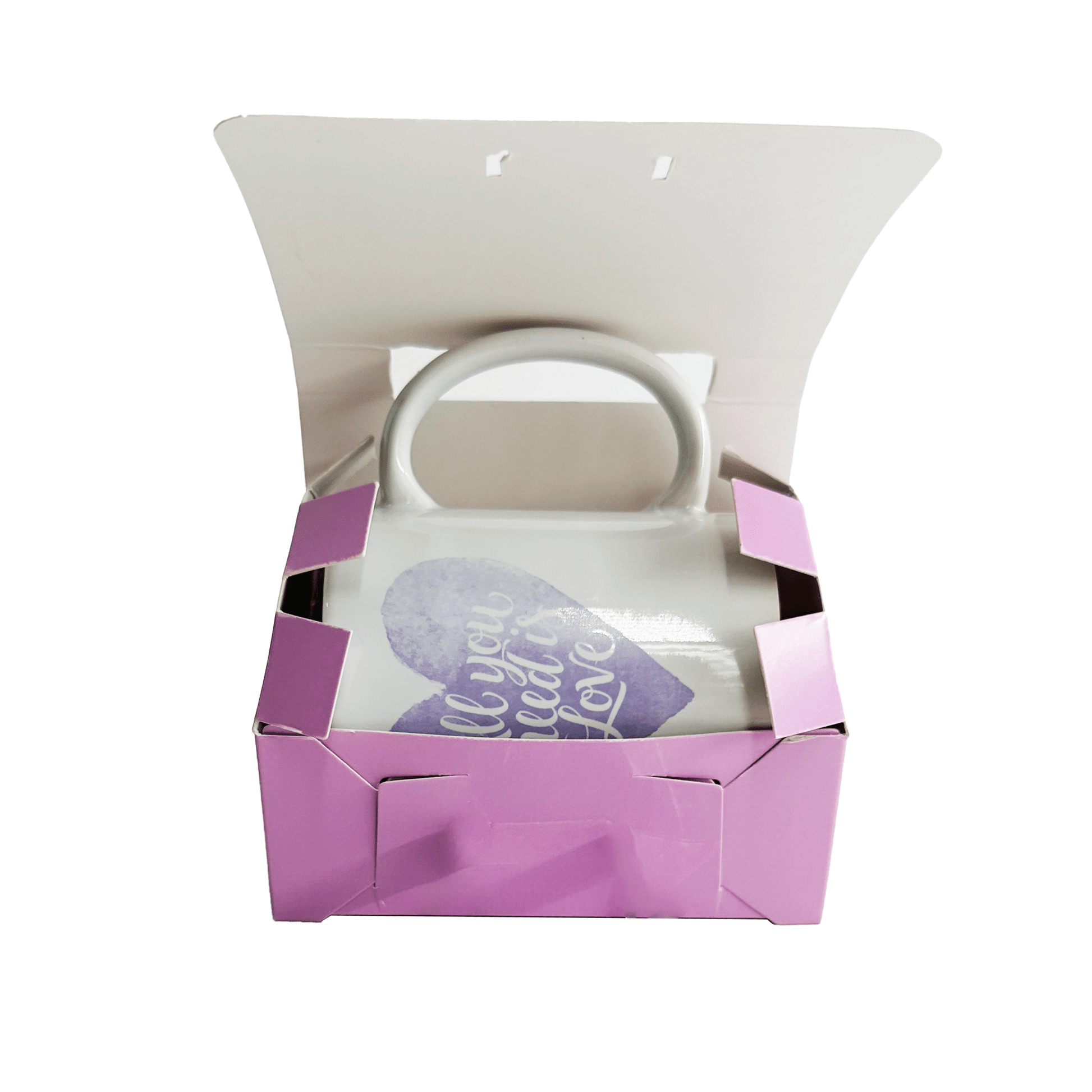 Caja ecológica plegadiza para mug lila 12,2x8,5x8,6 cm Cajas y Empaques de Colombia