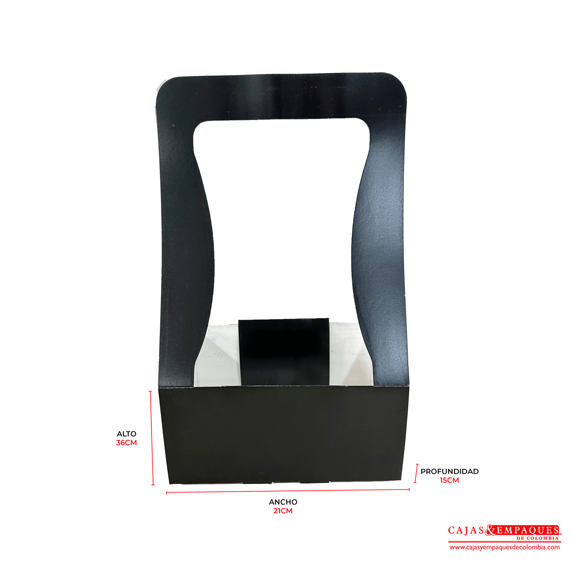 Caja ecológica plegadiza canasta 21x15x36 cm negro Cajas y Empaques de Colombia