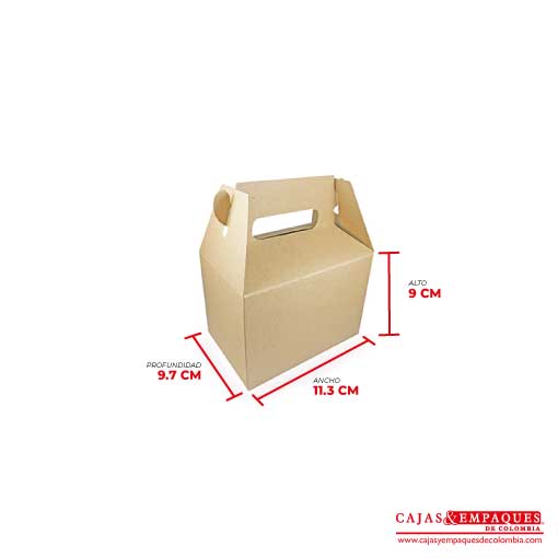 Caja ecológica tipo maletín 11.3x9.7x9 cm café Cajas y Empaques de Colombia