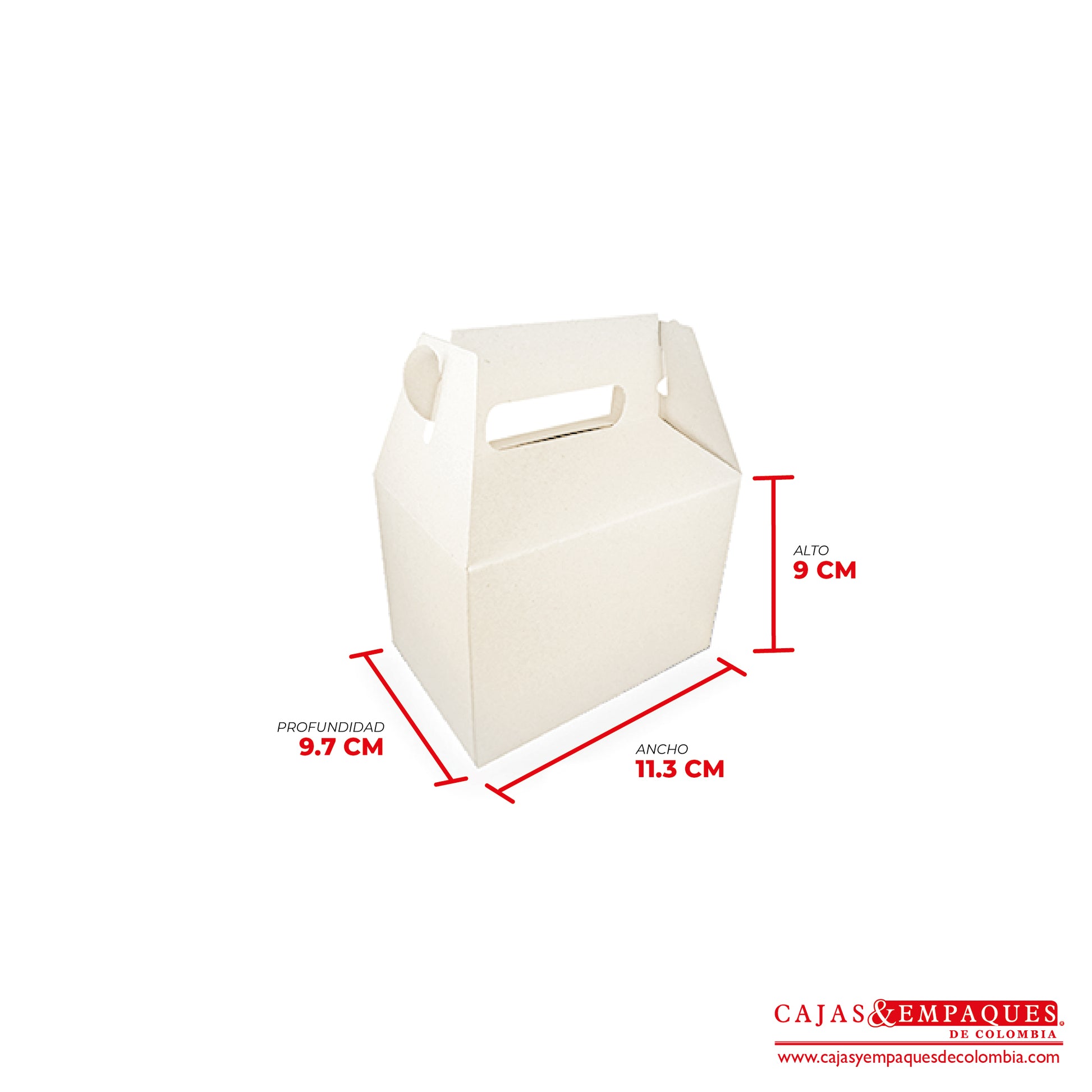 Caja ecológica tipo maletín 11.3x9.7x9 cm crema Cajas y Empaques de Colombia