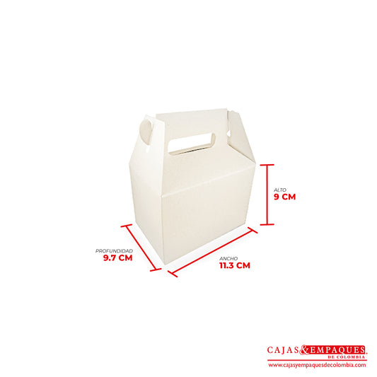 Caja ecológica tipo maletín 11.3x9.7x9 cm crema Cajas y Empaques de Colombia