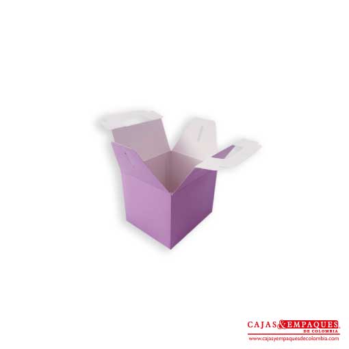 Caja ecológica tipo maletín 11.3x9.7x9 cm morado Cajas y Empaques de Colombia