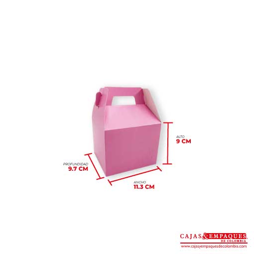 Caja ecológica tipo maletín 11.3x9.7x9 cm rosado Cajas y Empaques de Colombia