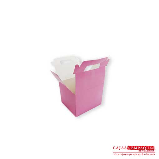 Caja ecológica tipo maletín 11.3x9.7x9 cm rosado Cajas y Empaques de Colombia