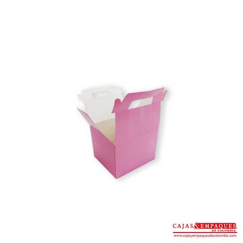 Caja ecológica tipo maletín 11.3x9.7x9 cm rosado Cajas y Empaques de Colombia
