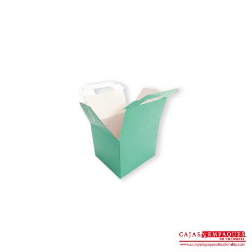 Caja ecológica tipo maletín 11.3x9.7x9 cm verde Cajas y Empaques de Colombia