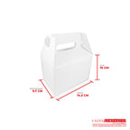 Caja ecológica tipo maletín 14.5x9.7x10 cm blanco Cajas y Empaques de Colombia
