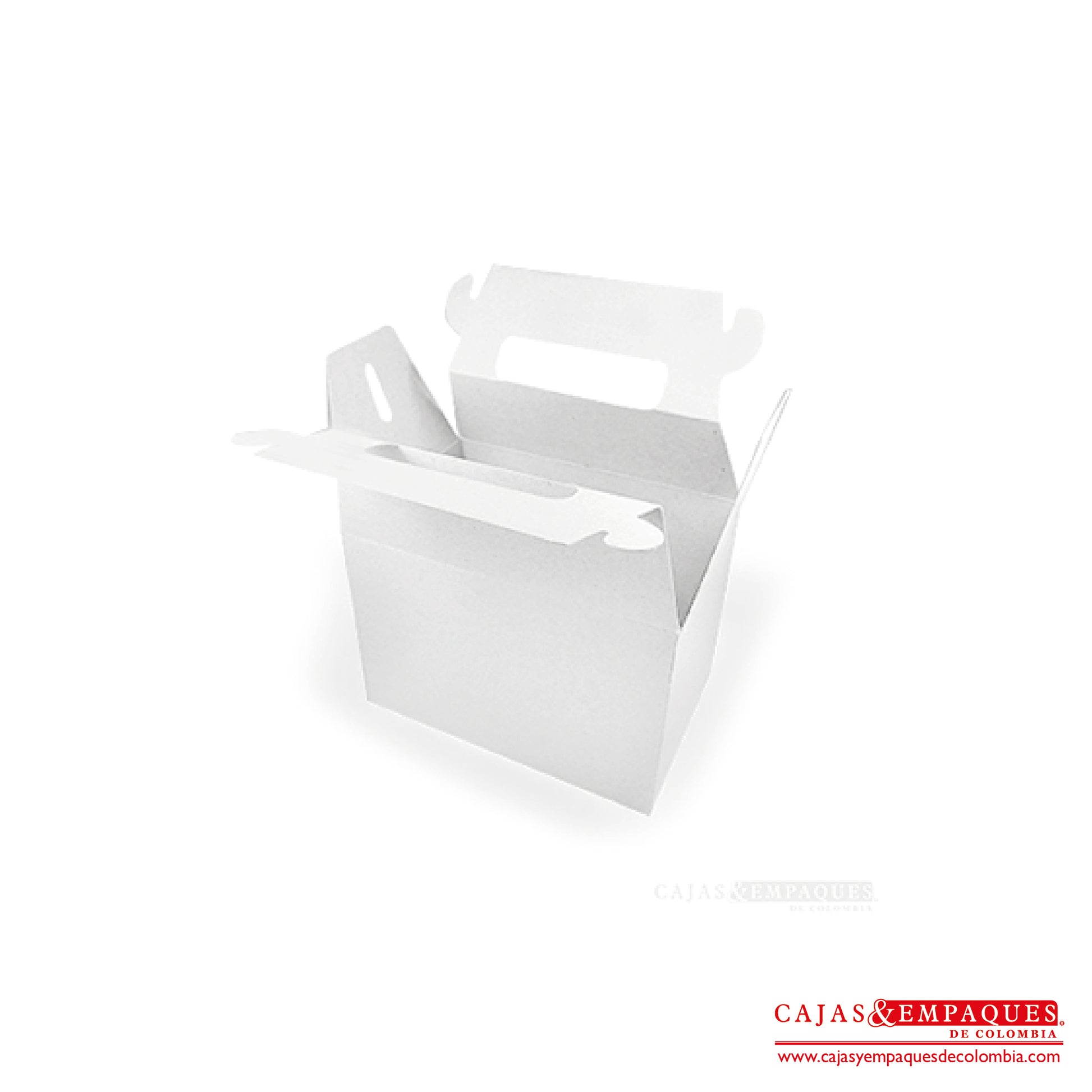 Caja ecológica tipo maletín 14.5x9.7x10 cm blanco Cajas y Empaques de Colombia