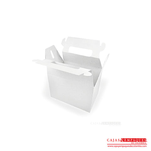 Caja ecológica tipo maletín 14.5x9.7x10 cm blanco Cajas y Empaques de Colombia