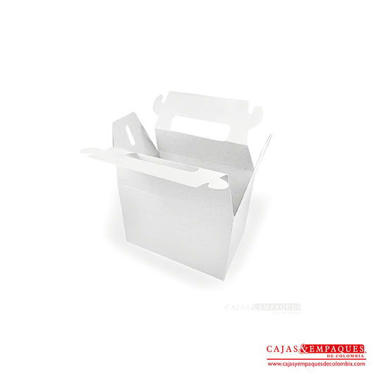 Caja ecológica tipo maletín 14.5x9.7x10 cm blanco Cajas y Empaques de Colombia