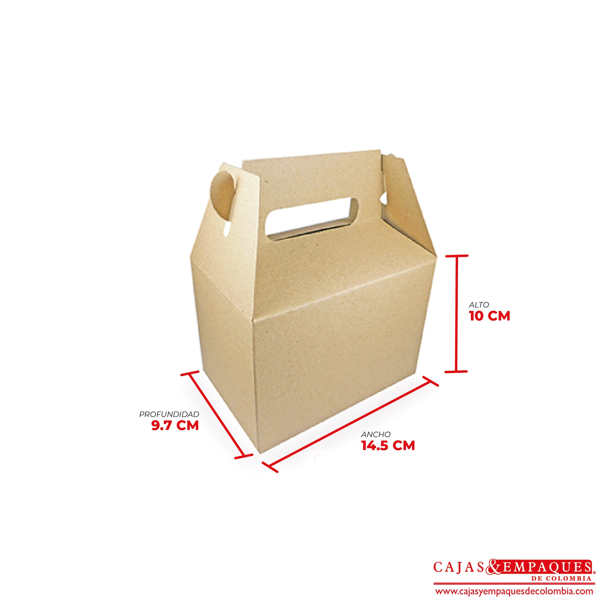 Caja ecológica tipo maletín 14.5x9.7x10 cm café Cajas y Empaques de Colombia