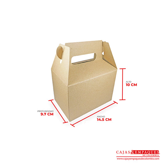 Caja ecológica tipo maletín 14.5x9.7x10 cm café Cajas y Empaques de Colombia