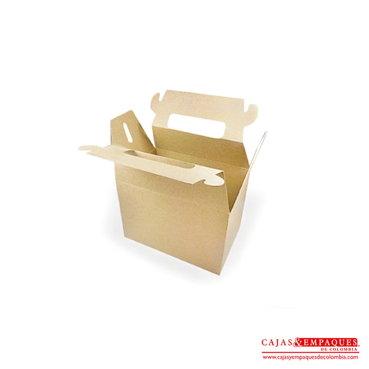 Caja ecológica tipo maletín 14.5x9.7x10 cm café Cajas y Empaques de Colombia