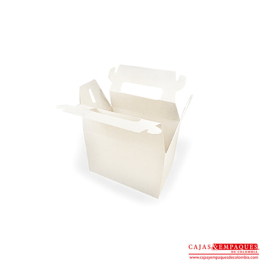 Caja ecológica tipo maletín 14.5x9.7x10 cm crema Cajas y Empaques de Colombia