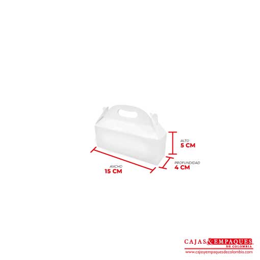 Caja ecológica tipo maletín 15x4x5 cm blanco Cajas y Empaques de Colombia
