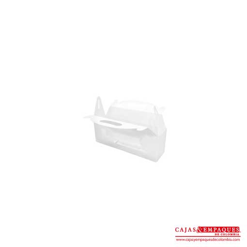Caja ecológica tipo maletín con ventana 15x4x5 cm blanco Cajas y Empaques de Colombia