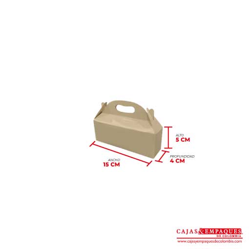 Caja ecológica tipo maletín 15x4x5 cm café Cajas y Empaques de Colombia
