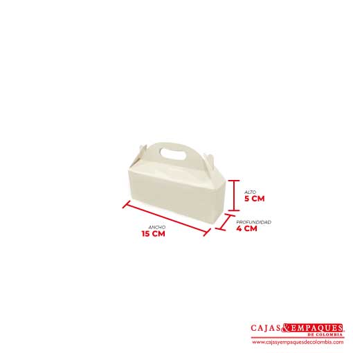 Caja ecológica tipo maletín 15x4x5 cm crema Cajas y Empaques de Colombia
