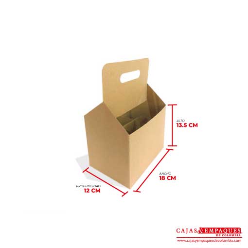 Caja six pack kraft 18x12x13.5 cm Cajas y Empaques de Colombia