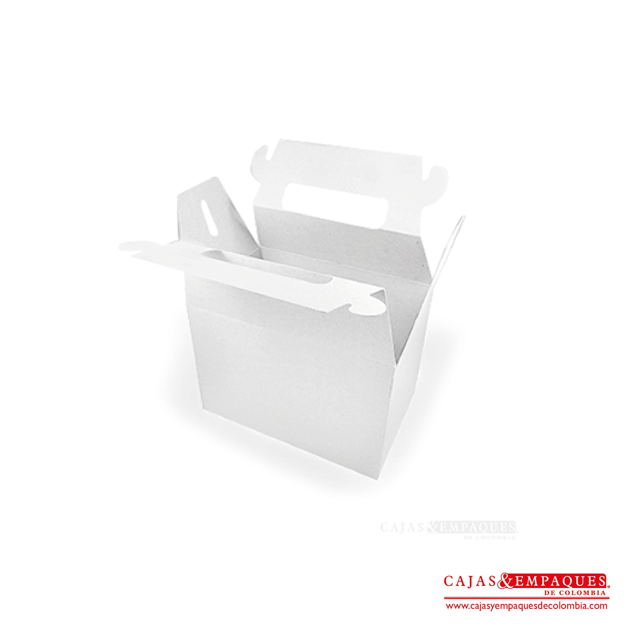 Caja ecológica tipo maletín con ventana 20x15x15 cm blanco Cajas y Empaques de Colombia