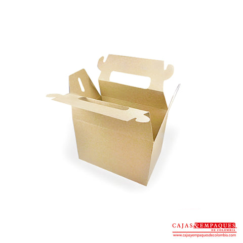 Caja Ecológica tipo maletín 20x15x15 cm café Cajas y Empaques de Colombia