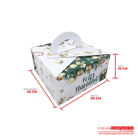 Caja ecológica plegadiza 20x20x10 cm navidad Cajas y Empaques de Colombia
