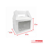 Caja ecológica tipo maletín con ventana 20x15x15 cm blanco Cajas y Empaques de Colombia