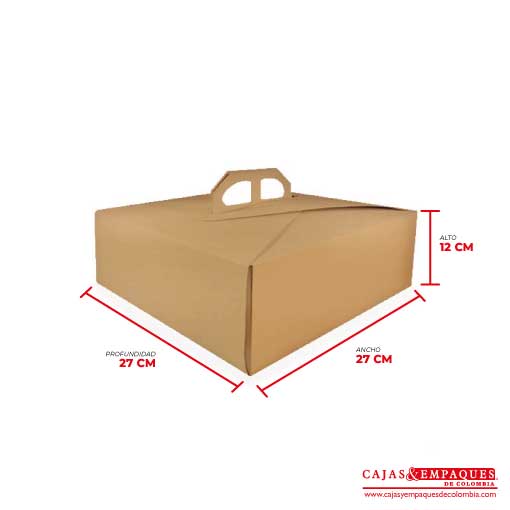 Caja ecológica tipo maletín 27x27x12 café Cajas y Empaques de Colombia