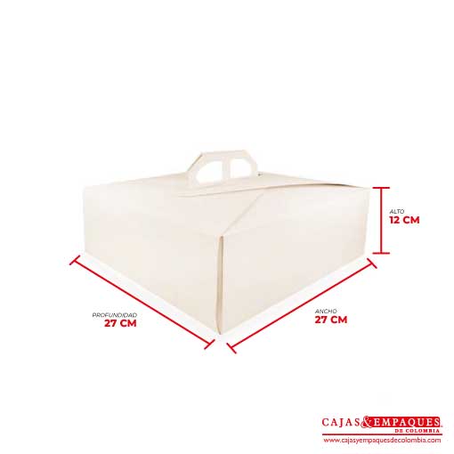 Caja ecológica tipo maletín 27x27x12 crema Cajas y Empaques de Colombia