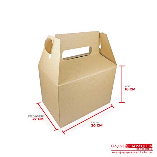 Caja ecológica tipo maletín 30x27x16 café Cajas y Empaques de Colombia