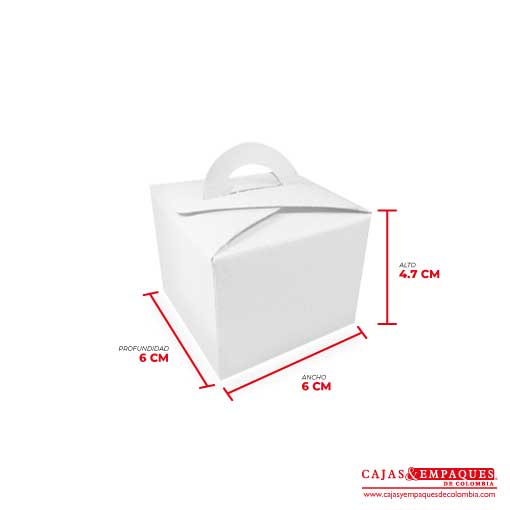 Caja ecológica tipo maletín 6x6x4.7 blanco Cajas y Empaques de Colombia
