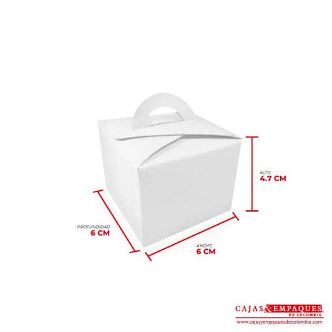 Caja ecológica tipo maletín 6x6x4.7 blanco Cajas y Empaques de Colombia