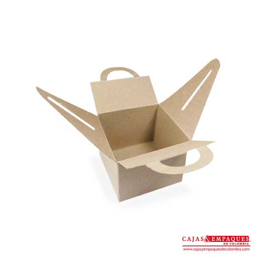 Caja ecológica tipo maletín 6x6x4.7 cm café Cajas y Empaques de Colombia