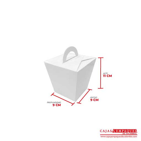 Caja ecológica tipo maletín 9x9x11 cm blanco Cajas y Empaques de Colombia
