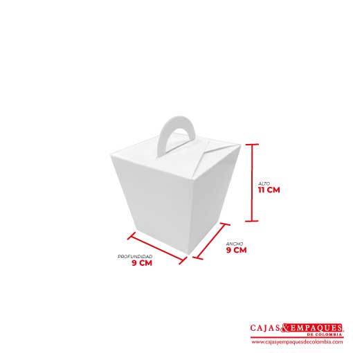 Caja ecológica tipo maletín 9x9x11 cm blanco Cajas y Empaques de Colombia