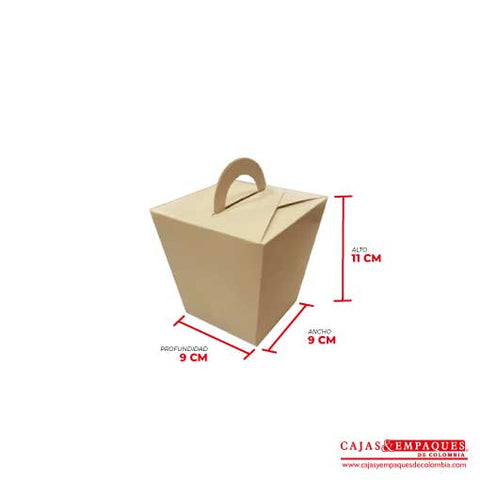 Caja ecológica tipo maletín 9x9x11 cm café Cajas y Empaques de Colombia