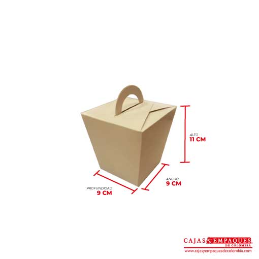 Caja ecológica tipo maletín 9x9x11 cm café Cajas y Empaques de Colombia