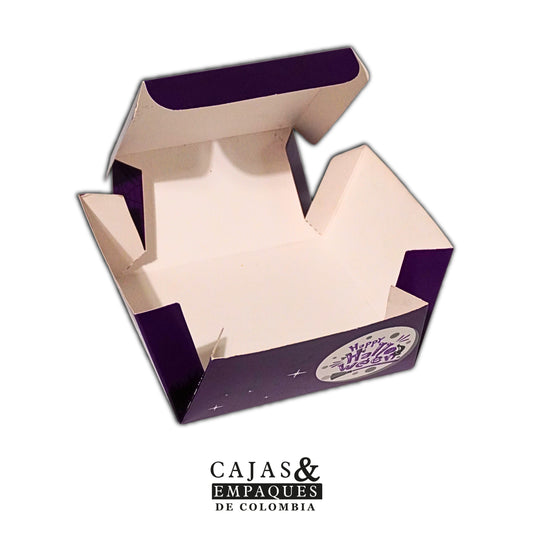 Caja Ecológica Plegadiza 14x14x8 cm Halloween Morada