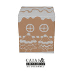 Caja ecológica tipo solapa 12x12x13.5 cm La Villa de Santa - Muñeco de nieve