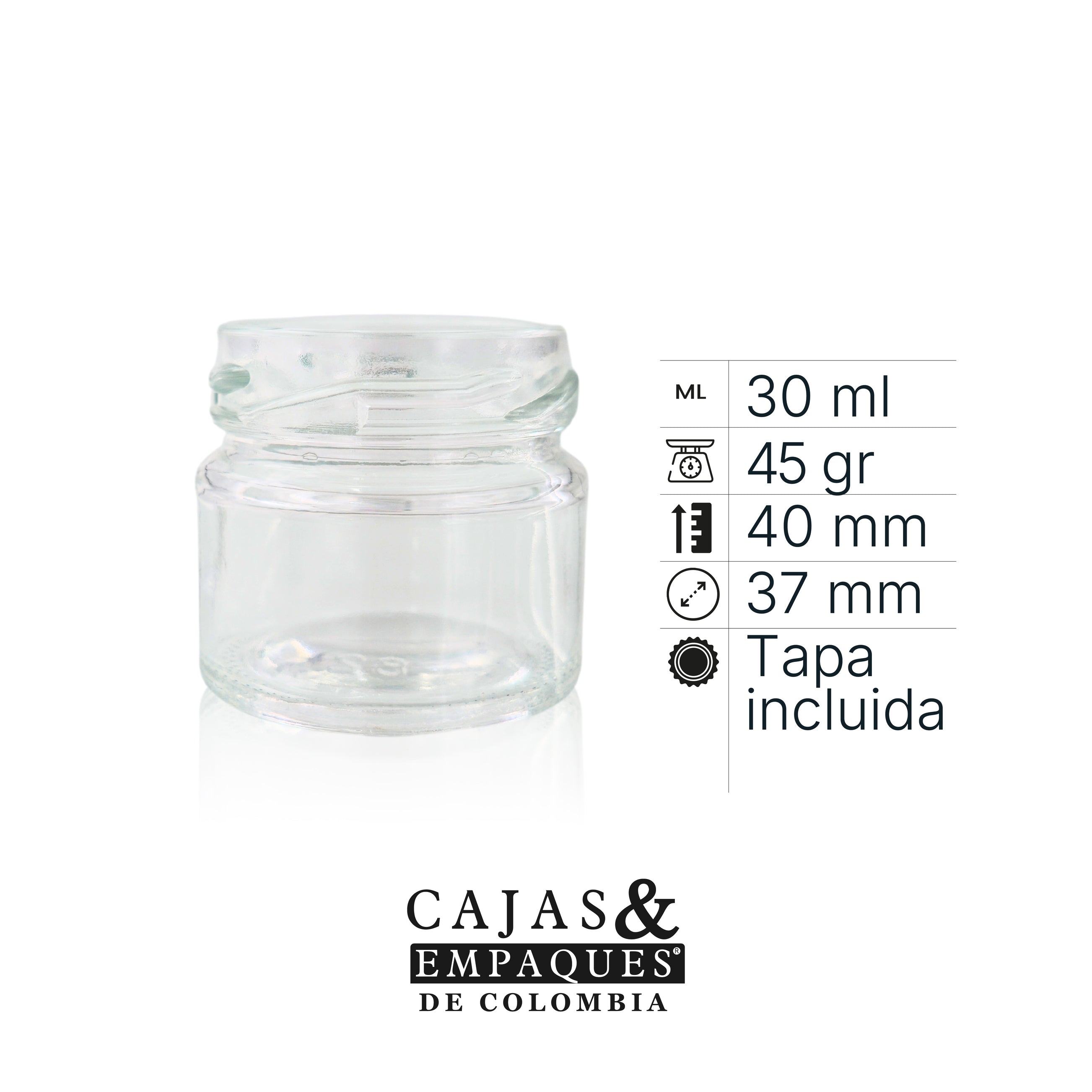 Envase de vidrio 30 mb cc