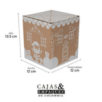Caja ecológica tipo solapa 12x12x13.5 cm La Villa de Santa - Santa