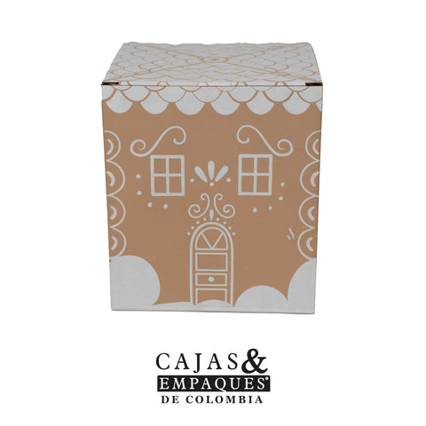Caja ecológica tipo solapa 12x12x13.5 cm La Villa de Santa - Santa