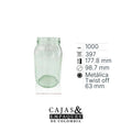 Envase de vidrio 1265 - 1000 ml