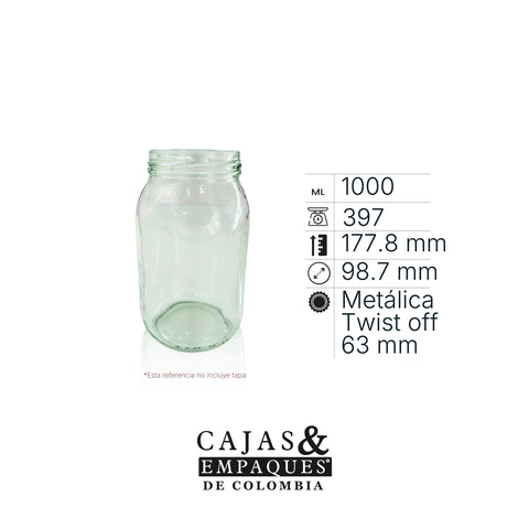Envase de vidrio 1265 - 1000 ml