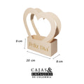 Caja ecológica plegadiza 20X8X9 cm Corazón Feliz día Crema
