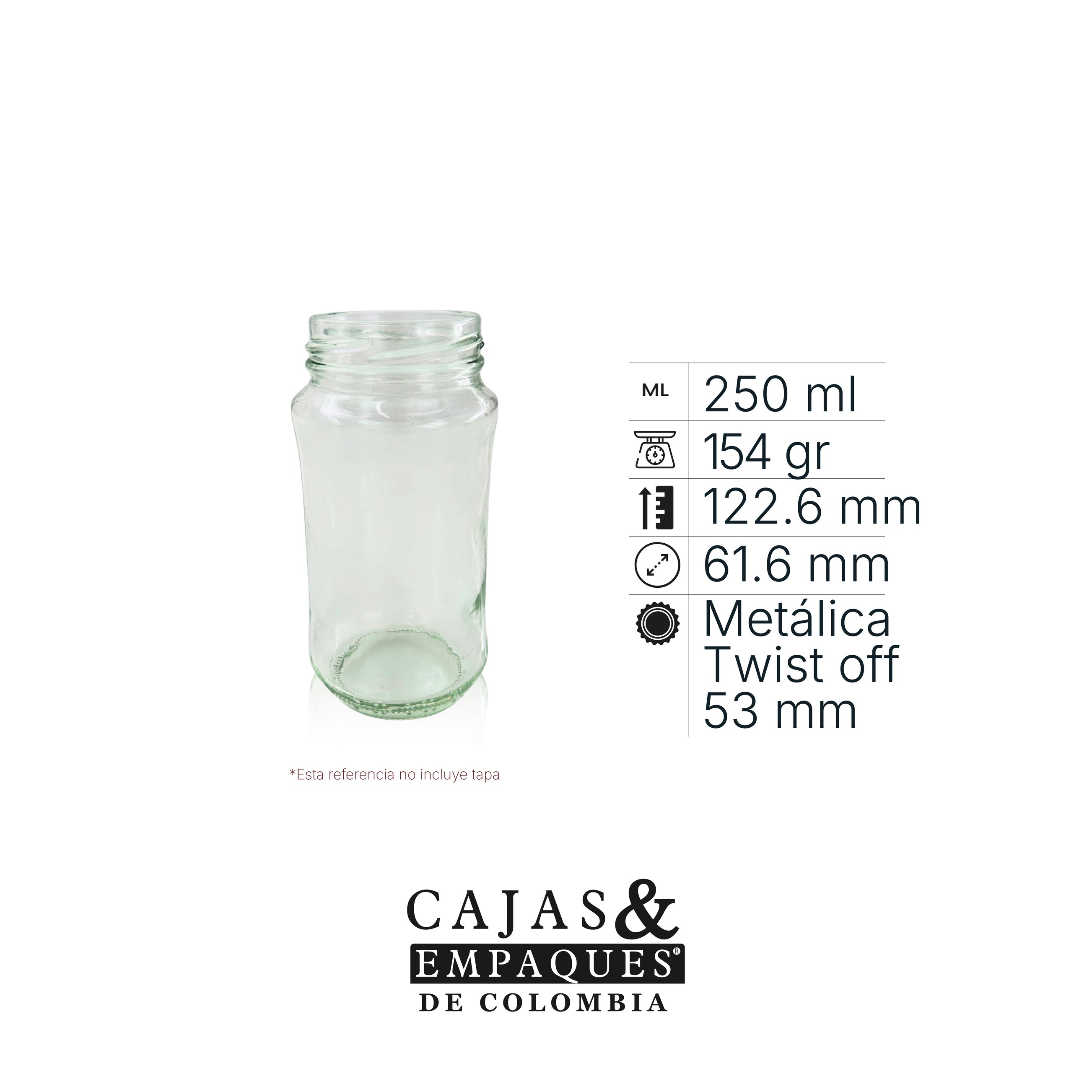 Envase de vidrio 3413 - 250 cc